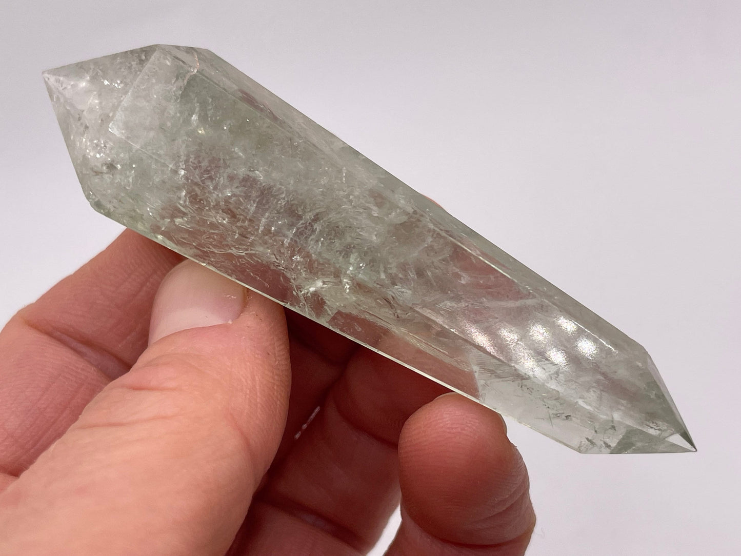 Double Terminated Prasiolite Point || Green Amethyst DT || Green Amethyst Point || Choose Your Size