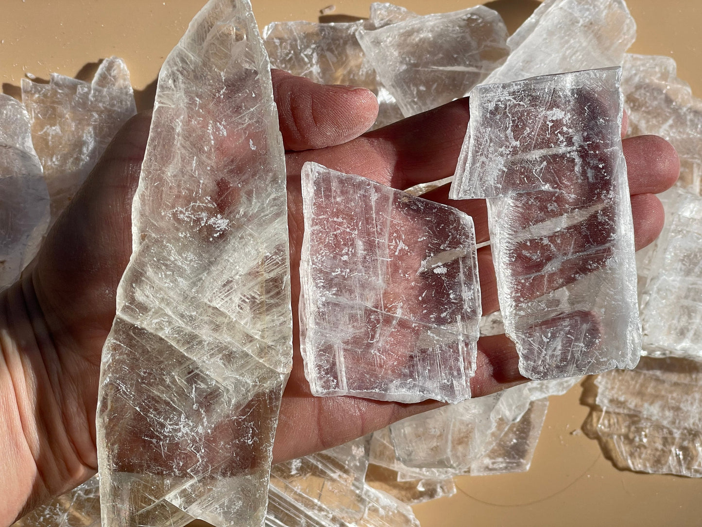 Mixed Grade Raw Selenite Trimmings || True Selenite Pieces || Utah Selenite Bits