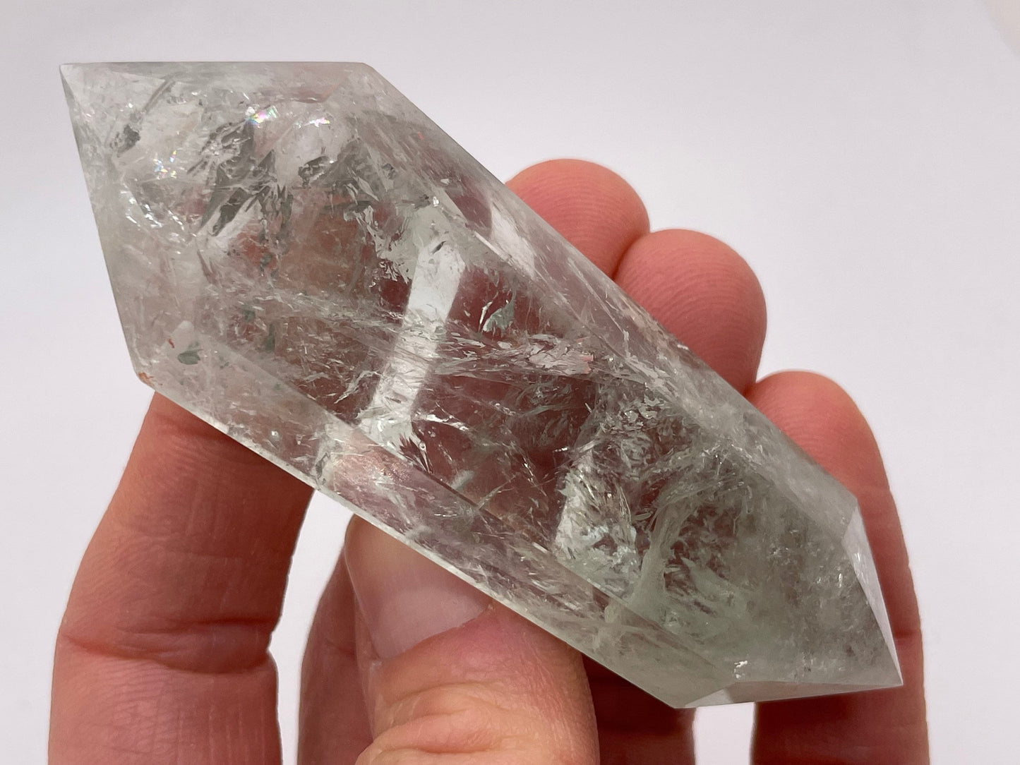 Double Terminated Prasiolite Point || Green Amethyst DT || Green Amethyst Point || Choose Your Size