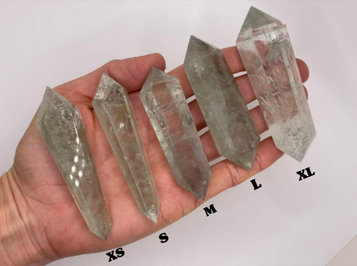 Double Terminated Prasiolite Point || Green Amethyst DT || Green Amethyst Point || Choose Your Size