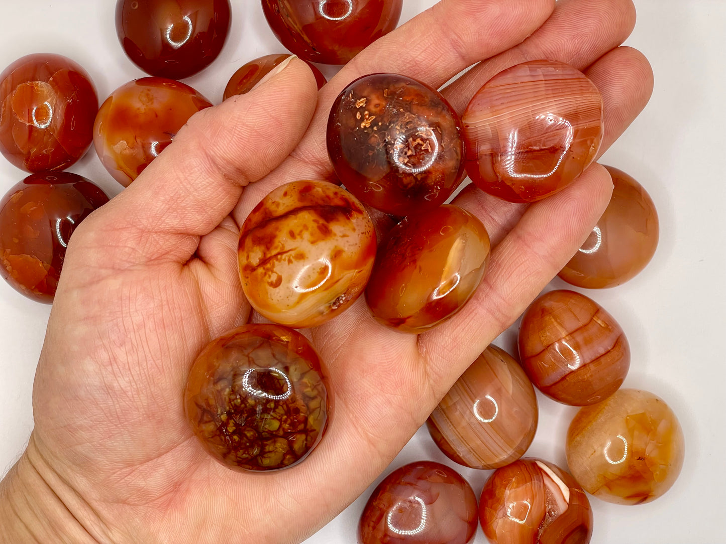 Carnelian Tumble || Natural Carnelian Pebble || Carnelian Mini Palm Stone