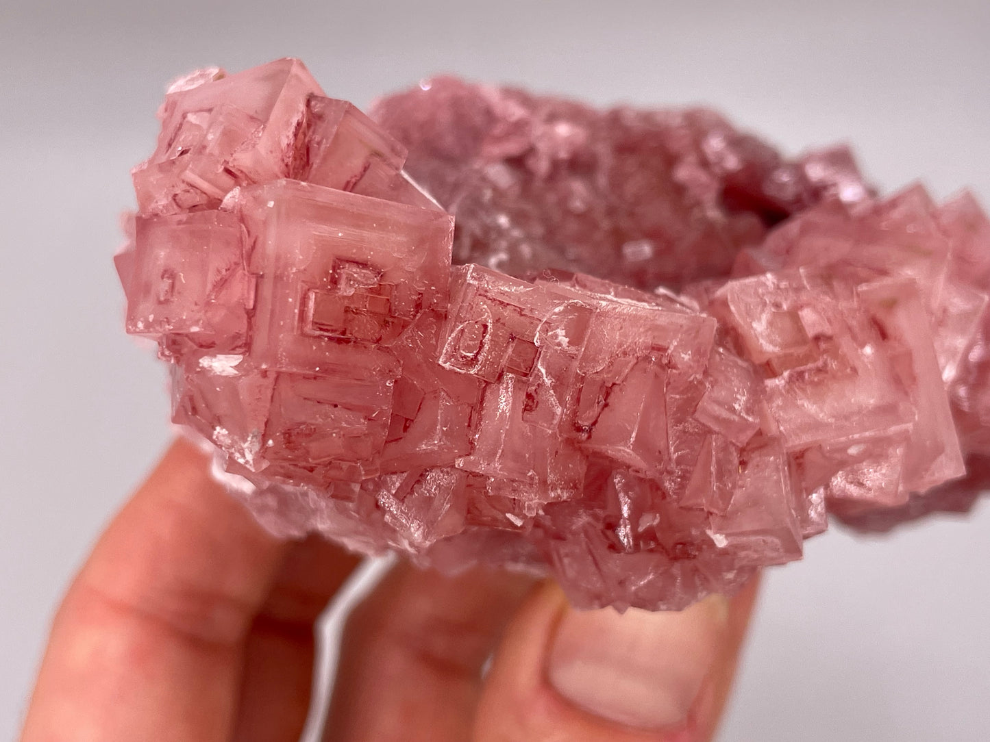 Halite Crystal Cluster || Raw Halite Cluster || Pink Halite - Searles Lake