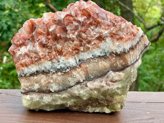 Jumbo Raw Tri Color Calcite Crystal || Rough Tri Color Calcite Chunk ||