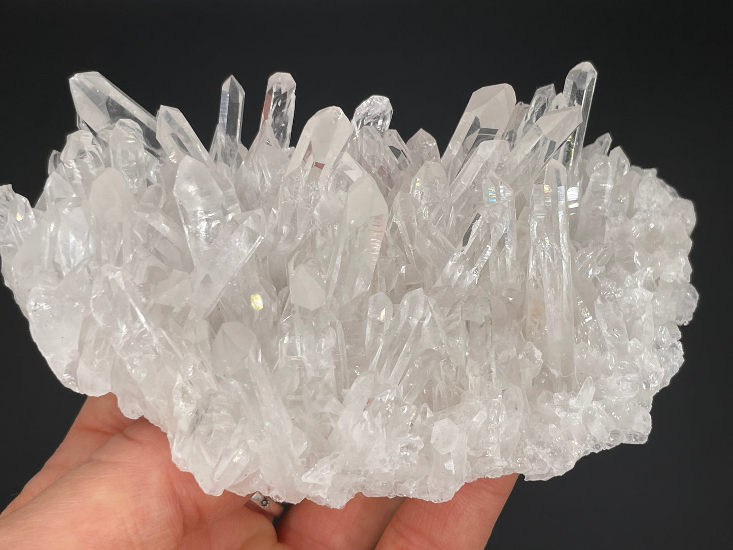 Clear Quartz Crystal Cluster || Raw Quartz Cluster || Lemurian Quartz Crystal Glassback