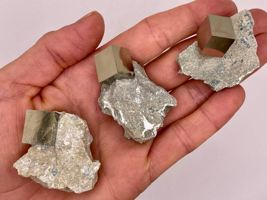 Raw Pyrite Cube on Matrix || Raw Pyrite Crystal Cubes || Pyrite Crystal Stone