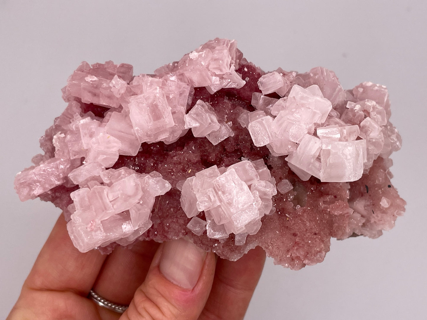 Halite Crystal Cluster || Raw Halite Cluster || Pink Halite - Searles Lake