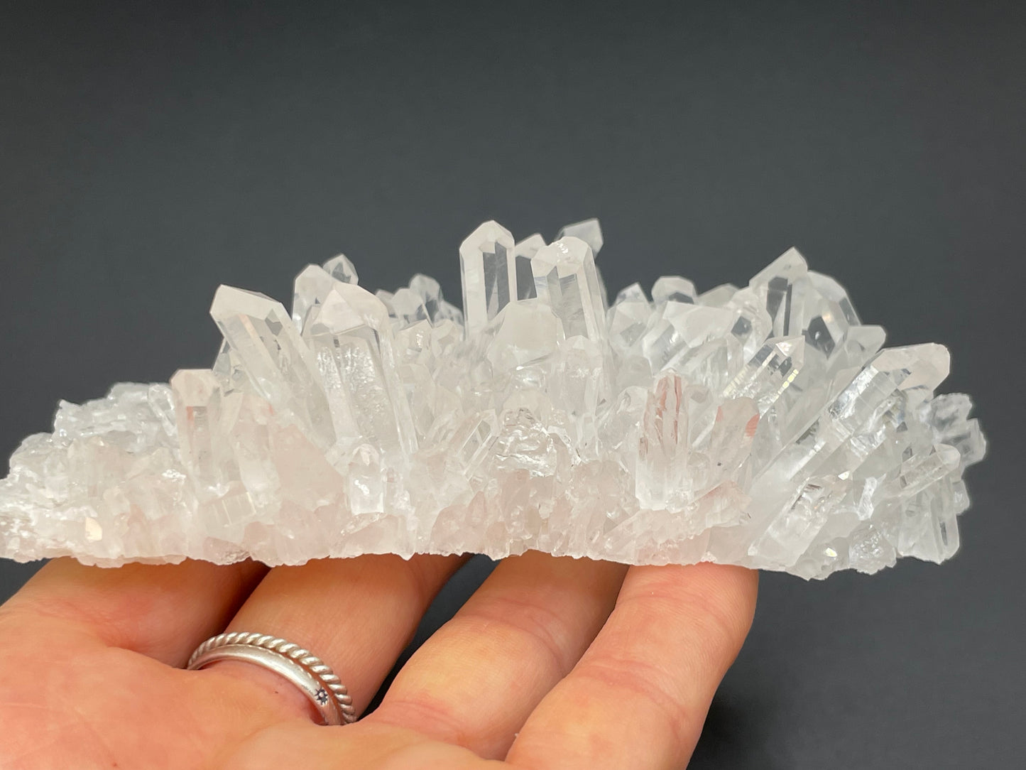 Clear Quartz Crystal Cluster || Raw Quartz Cluster || Lemurian Quartz Crystal Glassback