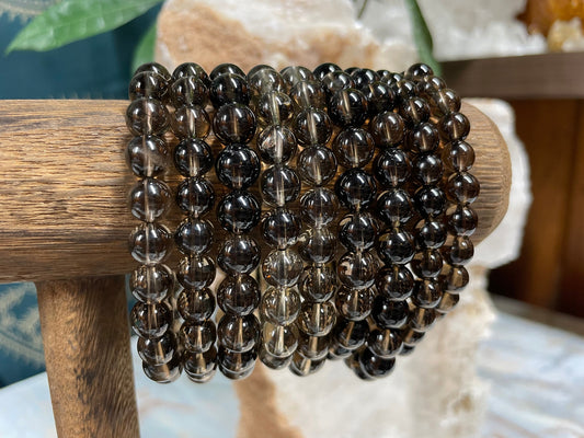 Smoky Quartz Crystal Bracelet || Smoky Quartz Beaded Bracelet || Smoky Quartz Crystal Jewelry || Pick Your Size
