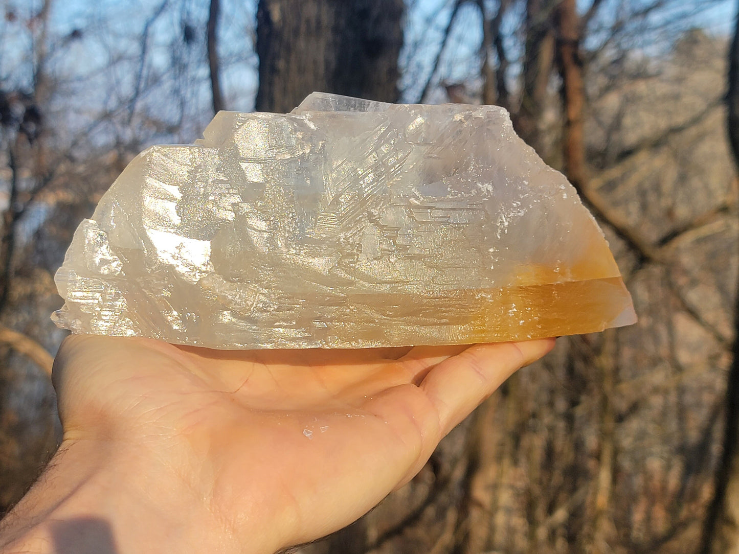 Golden Phantom Selenite Crystal Cluster || Sacral Selenite || Utah Selenite Slices || Master Healer Crystal