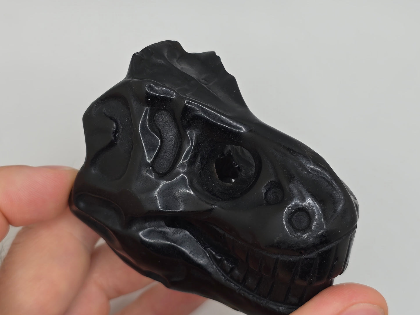 Obsidian T-Rex Skull Carving || Dinosaur Carving || #84