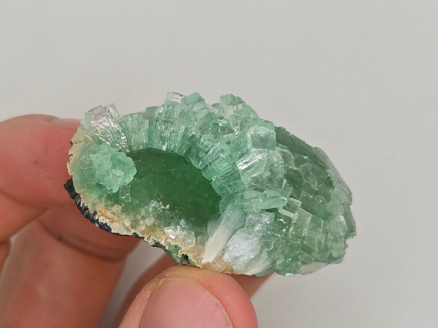 Disco Ball Green Apophyllite Cluster || #107