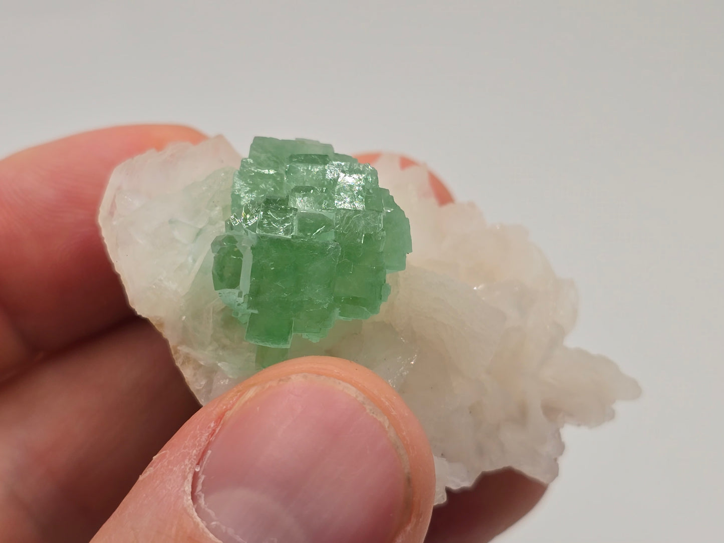 Disco Ball Green Apophyllite Cluster || Gemmy Green Apophyllite Cluster || #104