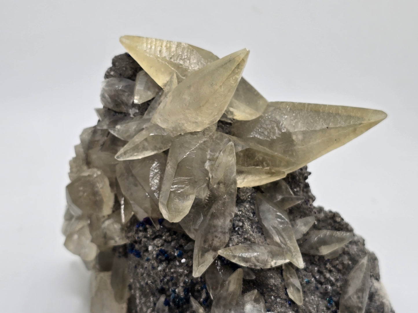 Sweetwater Calcite Cluster with Chalcopyrite and Phantoms || #89