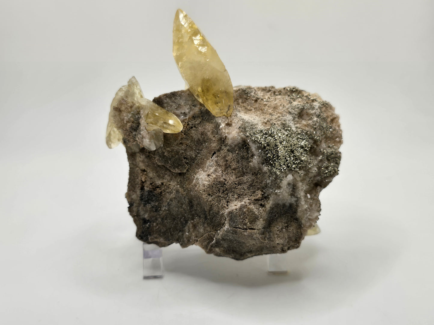 Sweetwater Calcite Cluster with Maracsite || #102