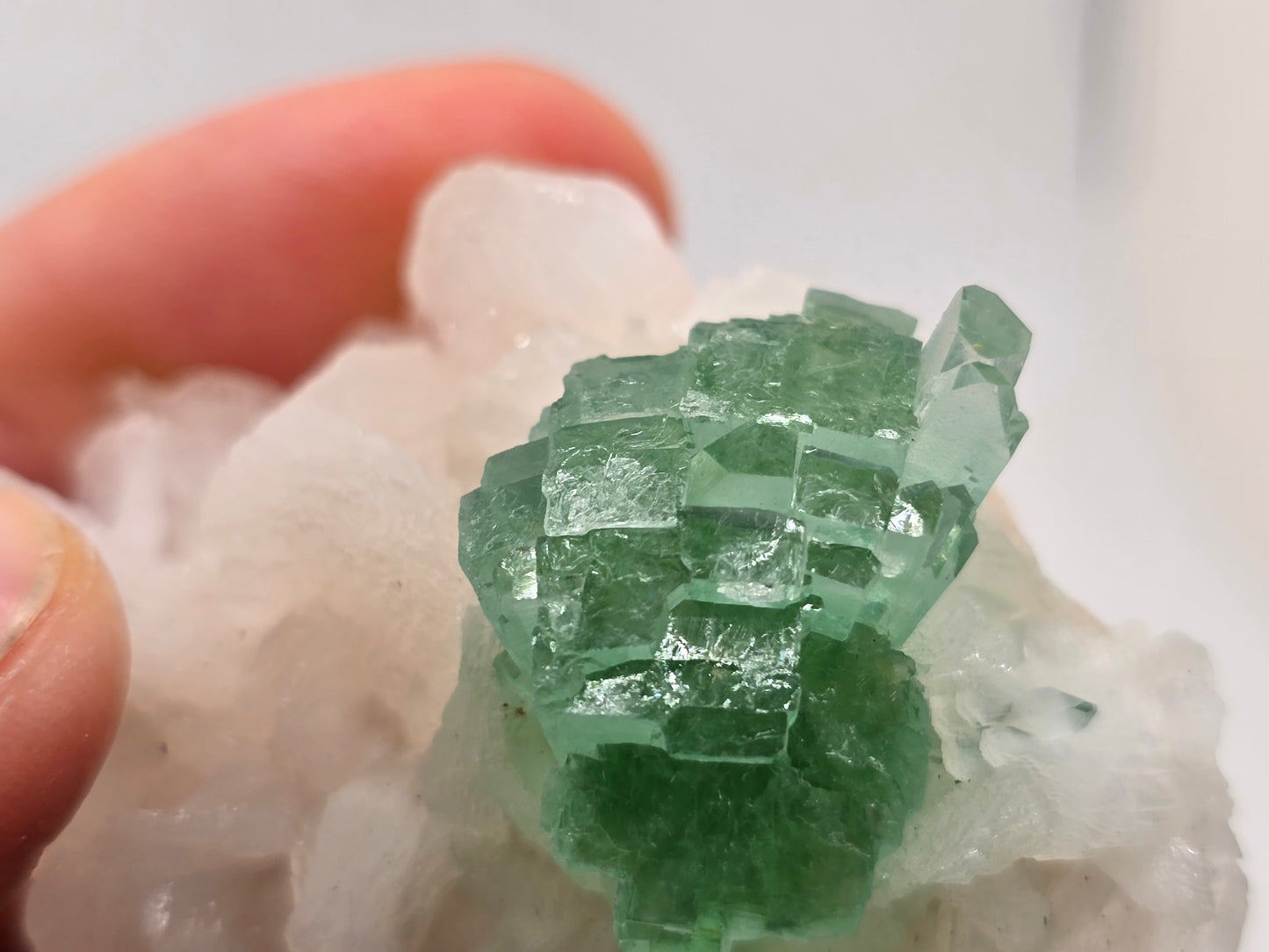 Disco Ball Green Apophyllite Cluster || Gemmy Green Apophyllite Cluster || #104
