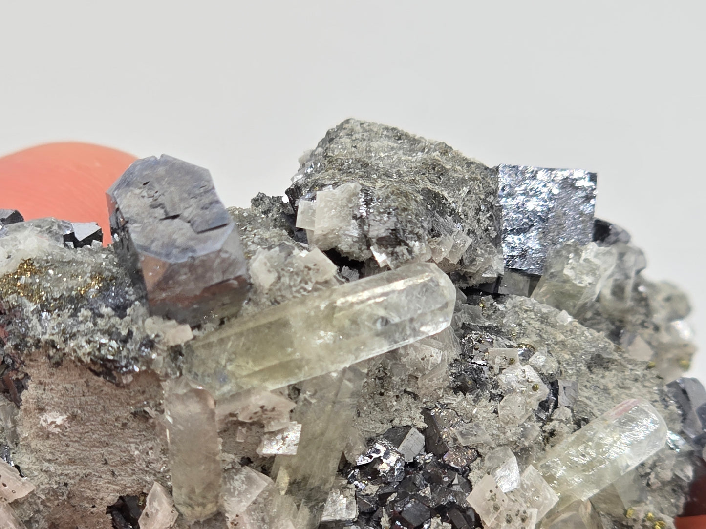 Stunning Sweetwater Calcite Cluster with Galena and Chalcopyrite on Dolomite|| #97