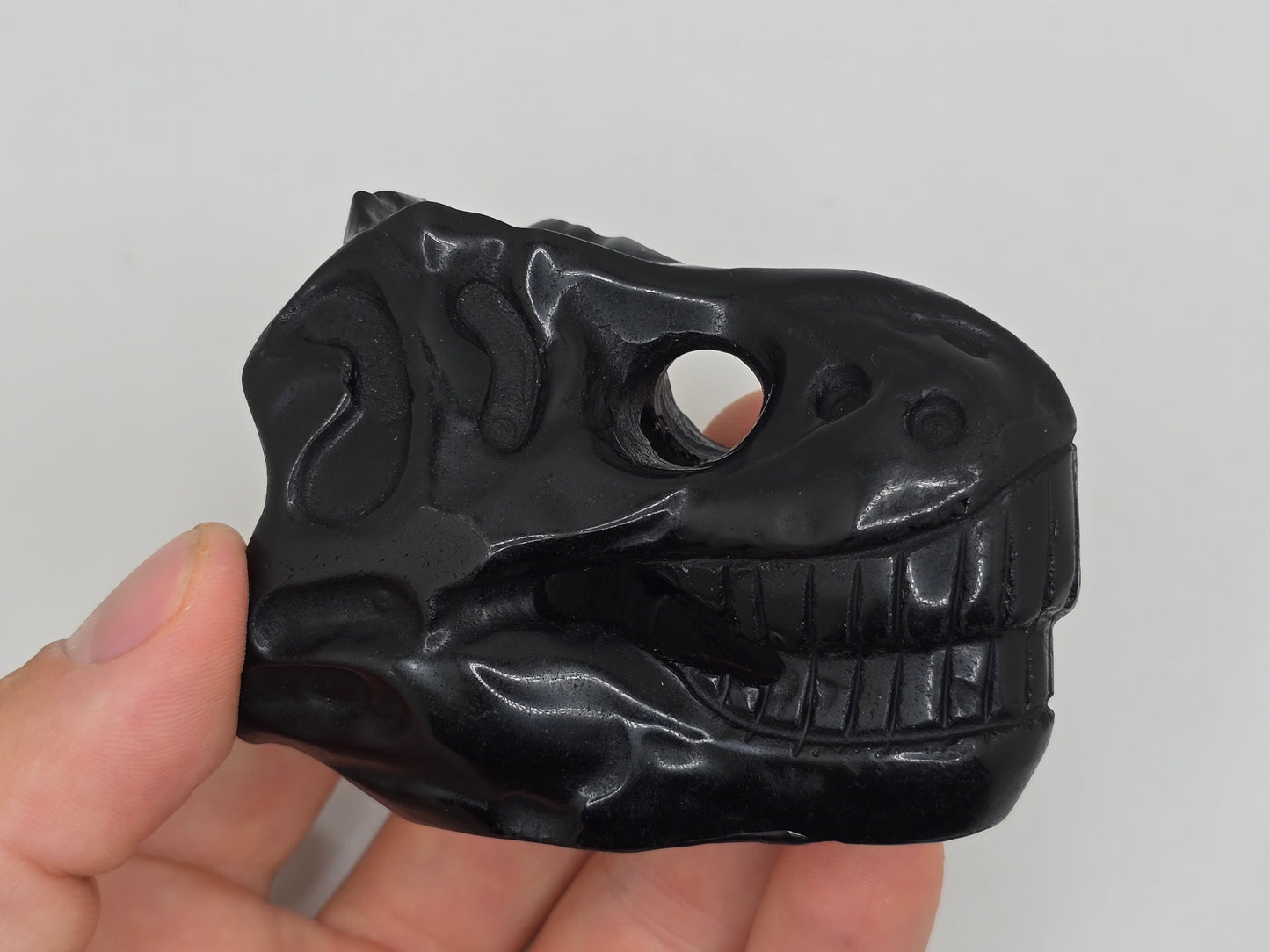 Obsidian T-Rex Skull Carving || Dinosaur Carving || #84