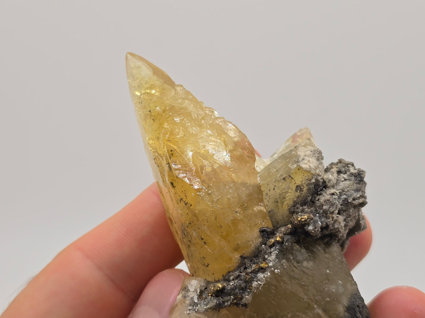 Sweetwater Calcite Point with Chalcopyrite || #94