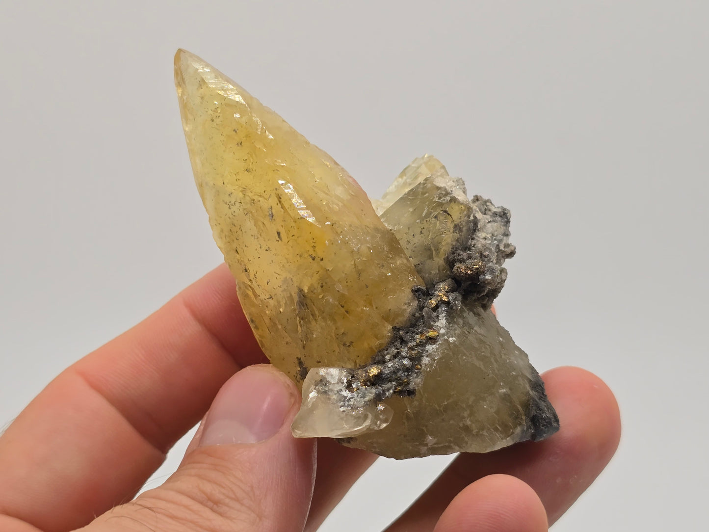 Sweetwater Calcite Point with Chalcopyrite || #94
