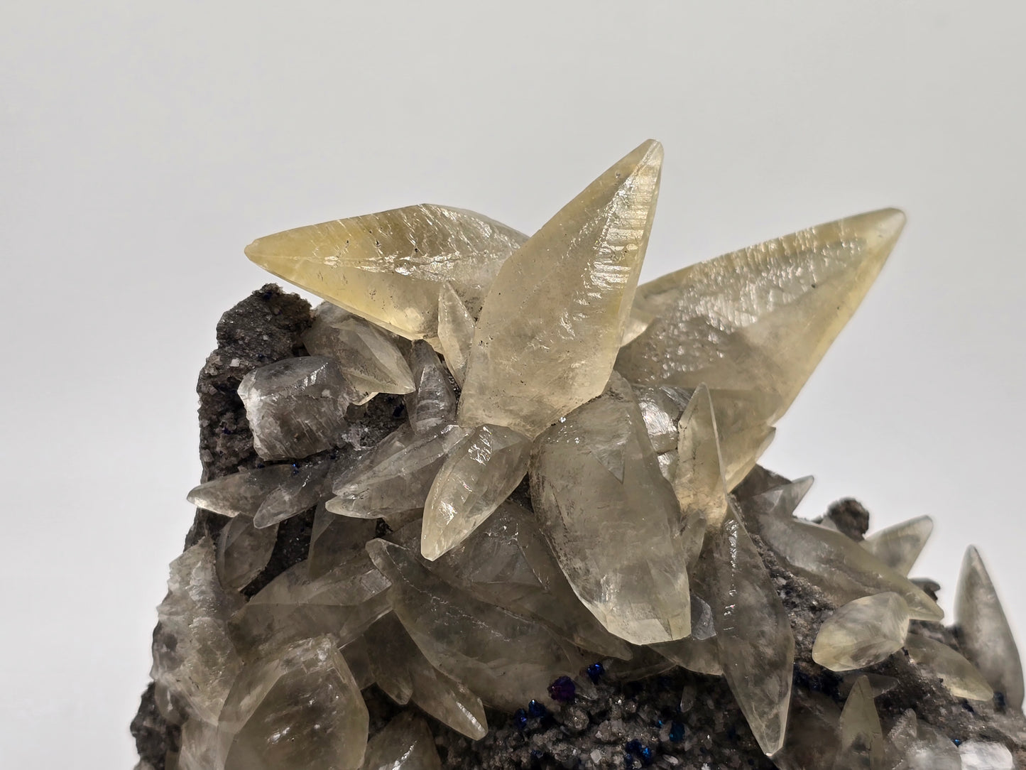Sweetwater Calcite Cluster with Chalcopyrite and Phantoms || #89