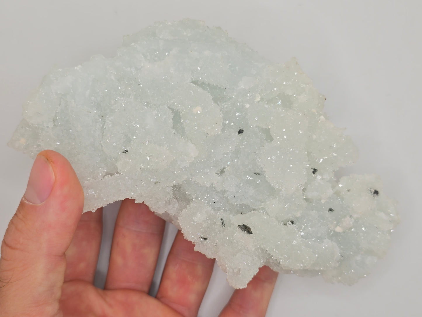 Gemmy Prehnite After Laumontite Cluster