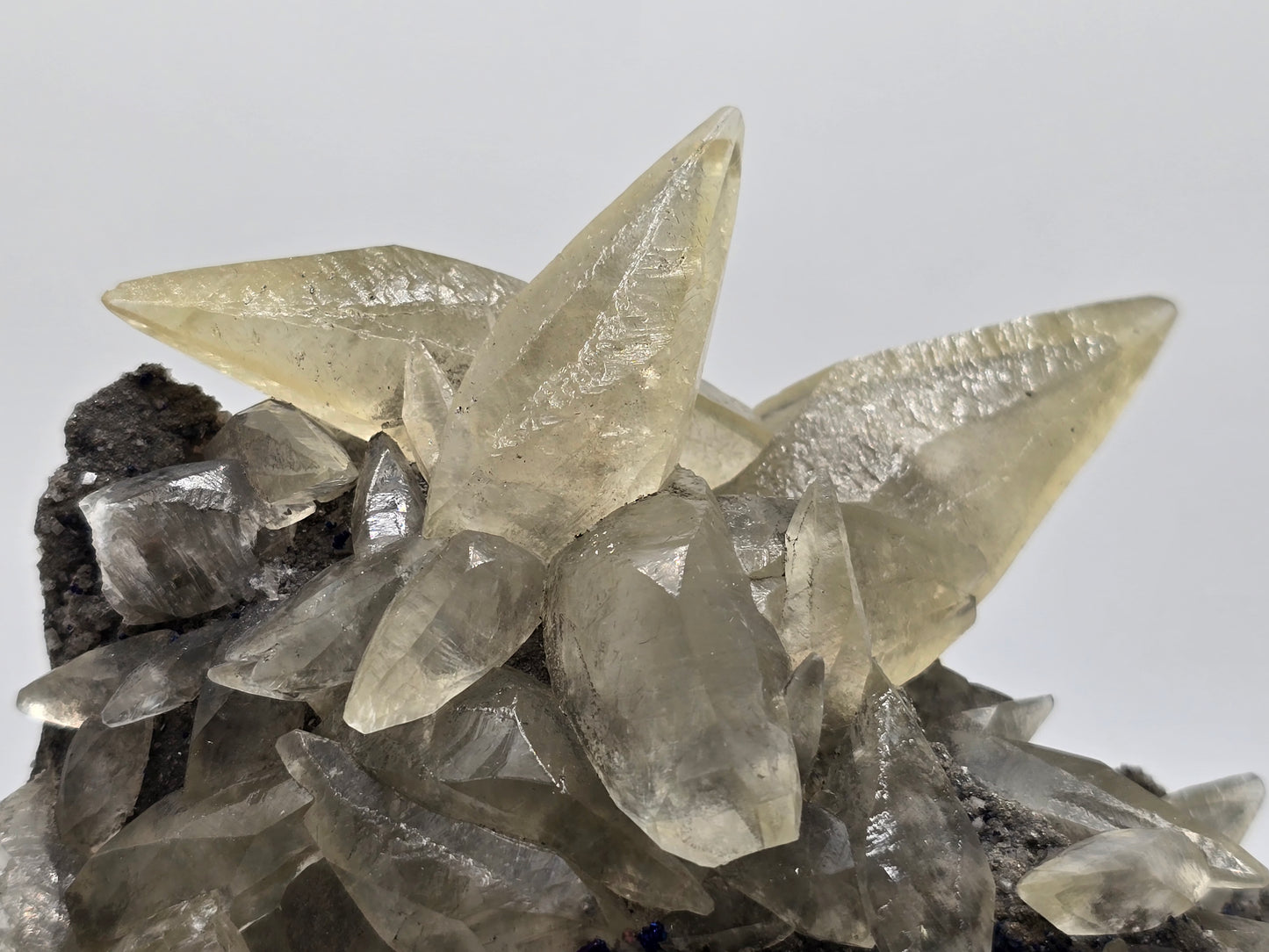 Sweetwater Calcite Cluster with Chalcopyrite and Phantoms || #89