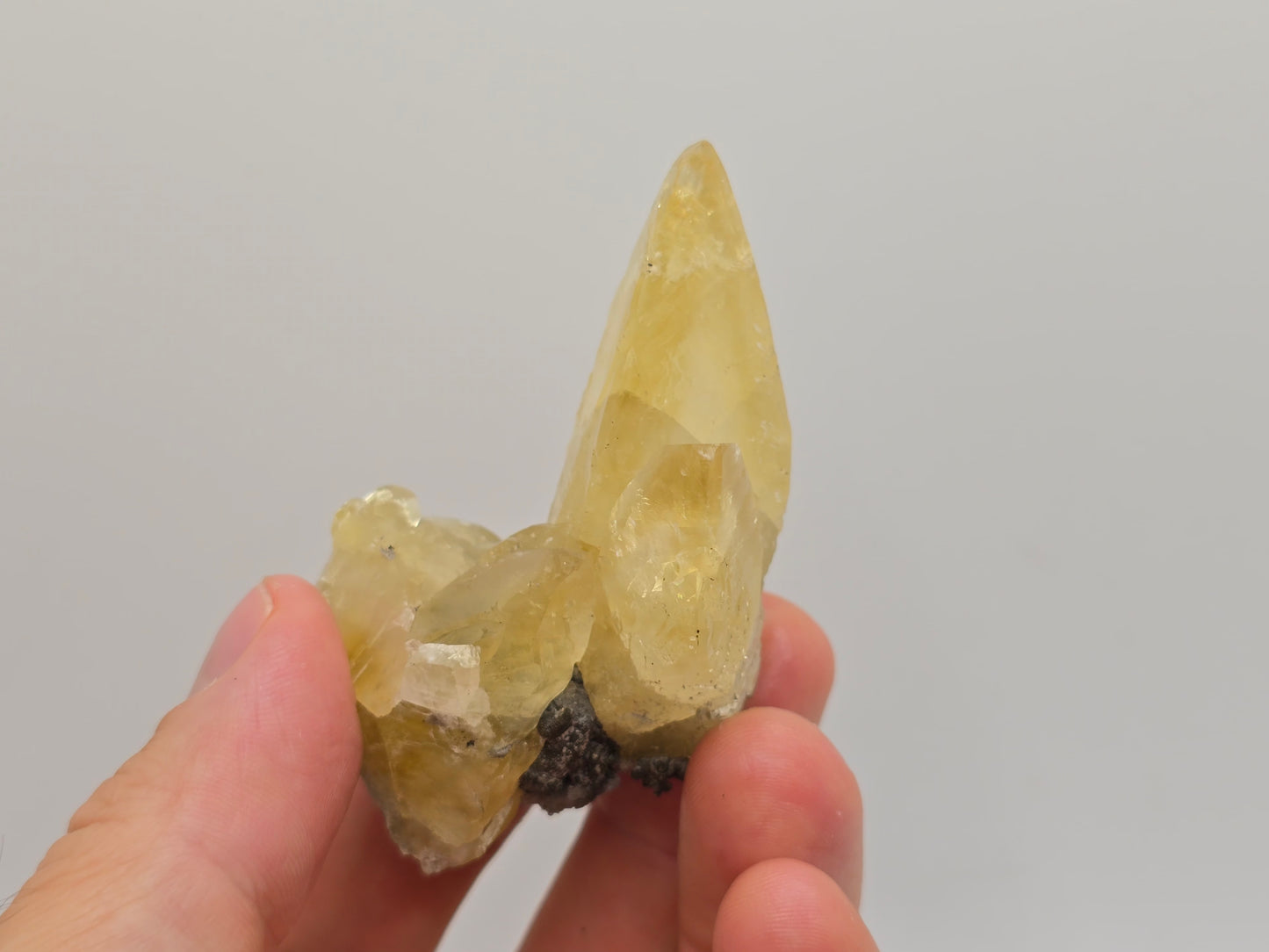 Stand Alone Sweetwater Calcite Cluster on Dolomite with Pyrite|| #96