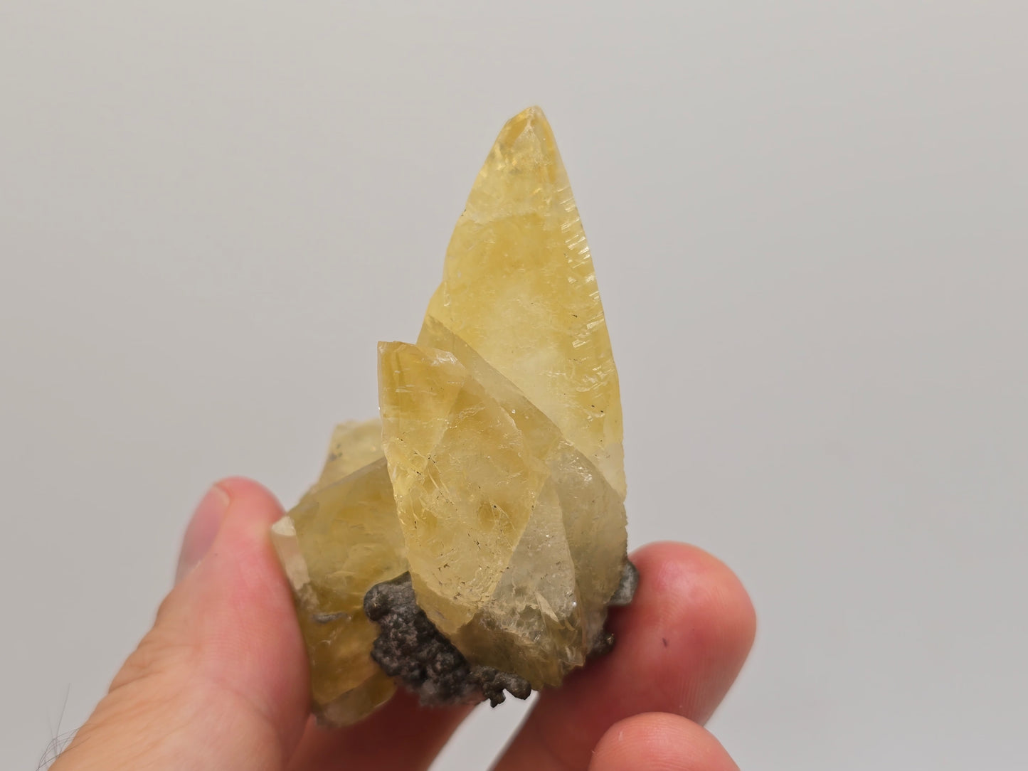 Stand Alone Sweetwater Calcite Cluster on Dolomite with Pyrite|| #96