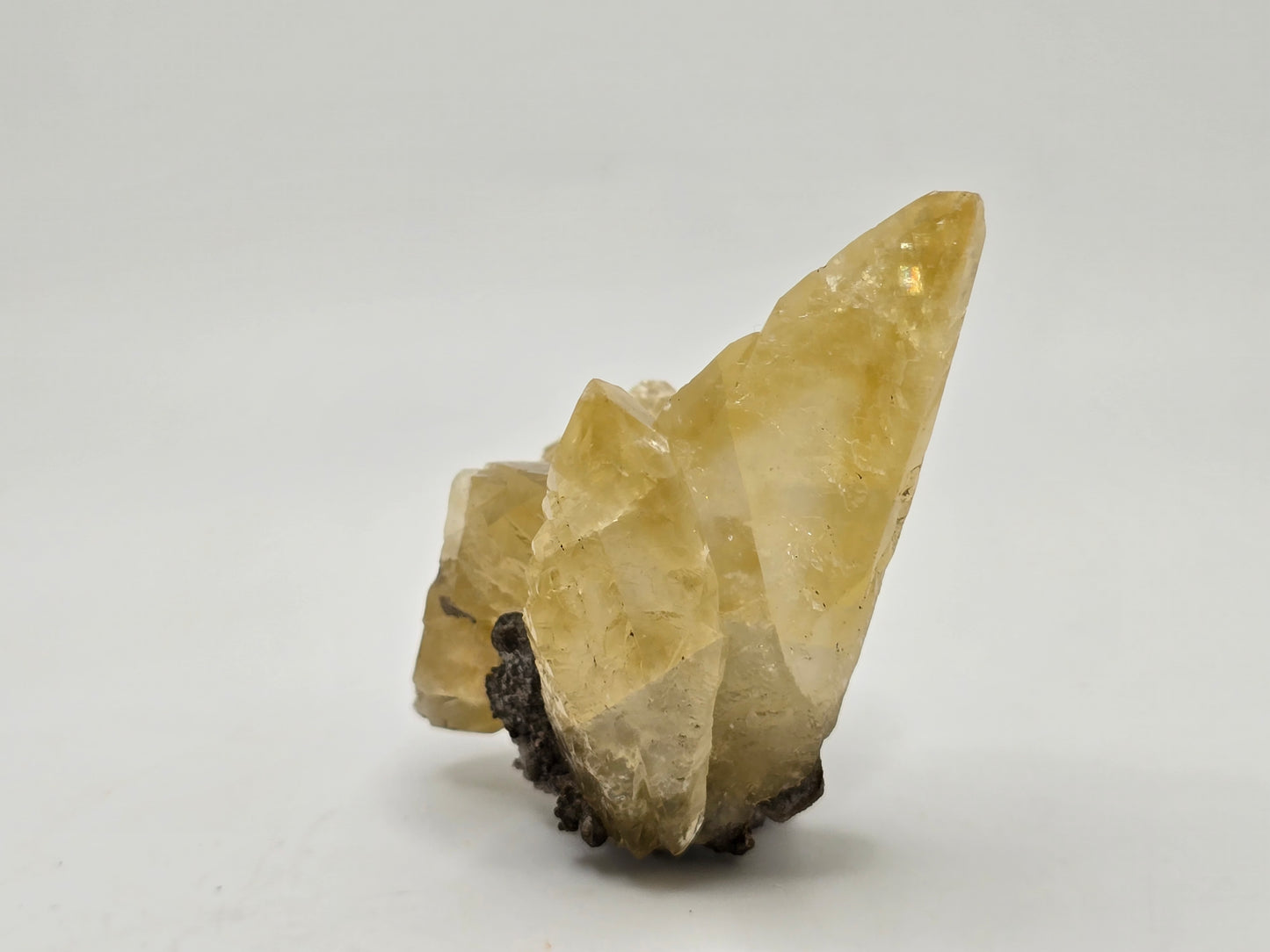 Stand Alone Sweetwater Calcite Cluster on Dolomite with Pyrite|| #96