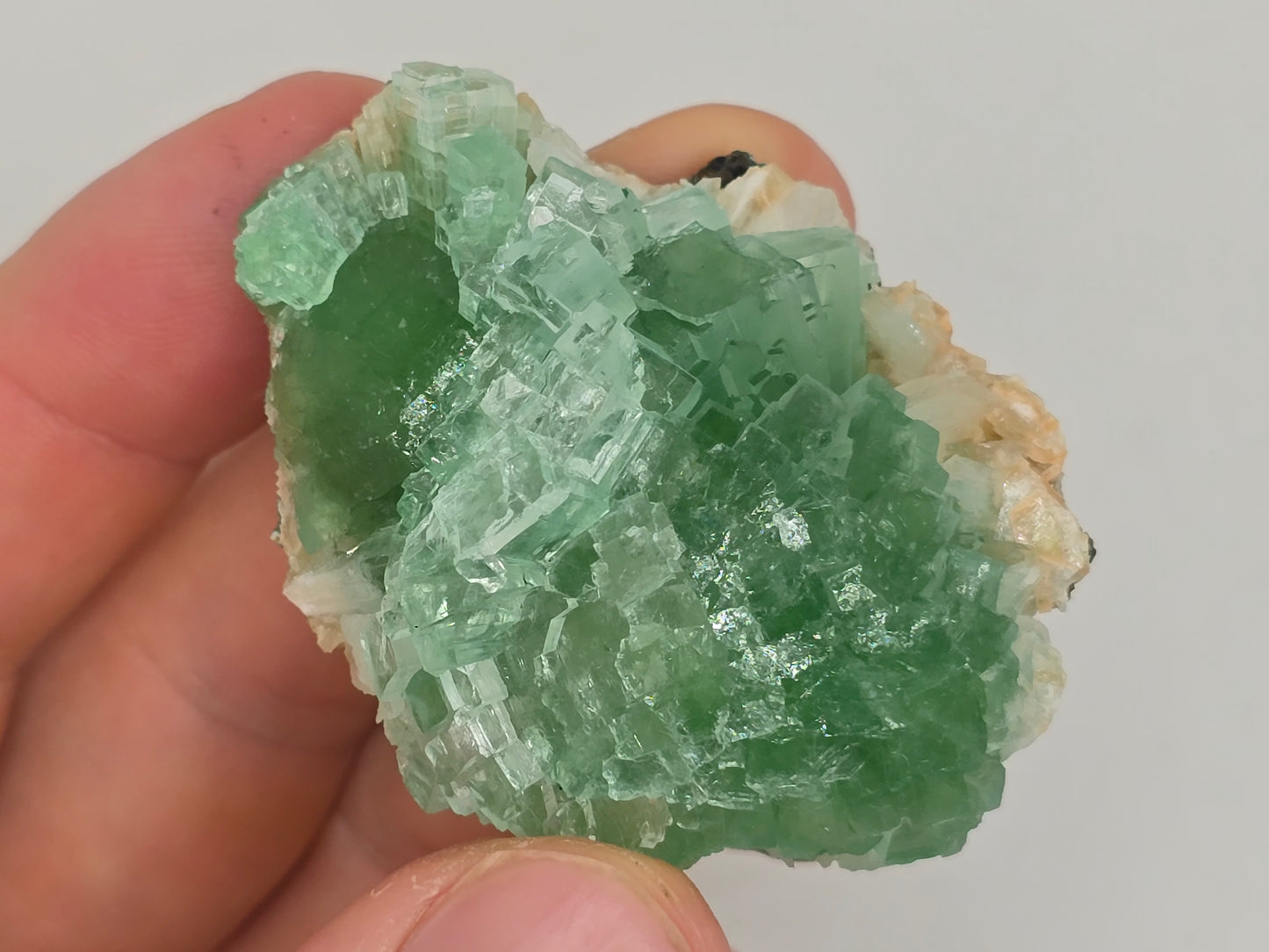Disco Ball Green Apophyllite Cluster || #107
