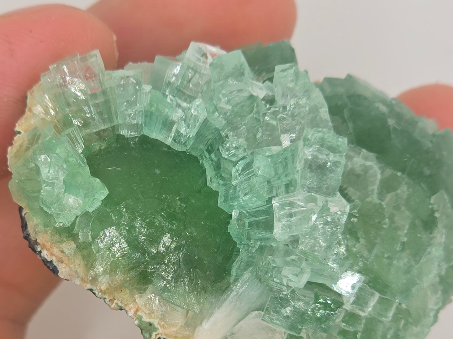Disco Ball Green Apophyllite Cluster || #107