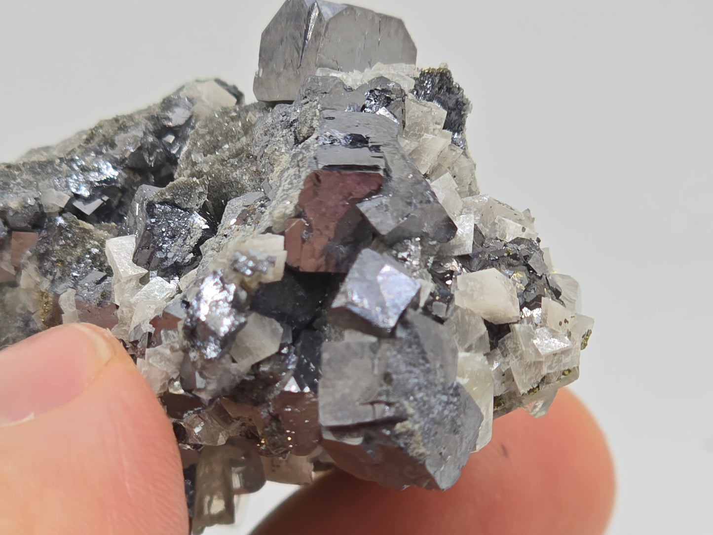Stunning Sweetwater Calcite Cluster with Galena and Chalcopyrite on Dolomite|| #97