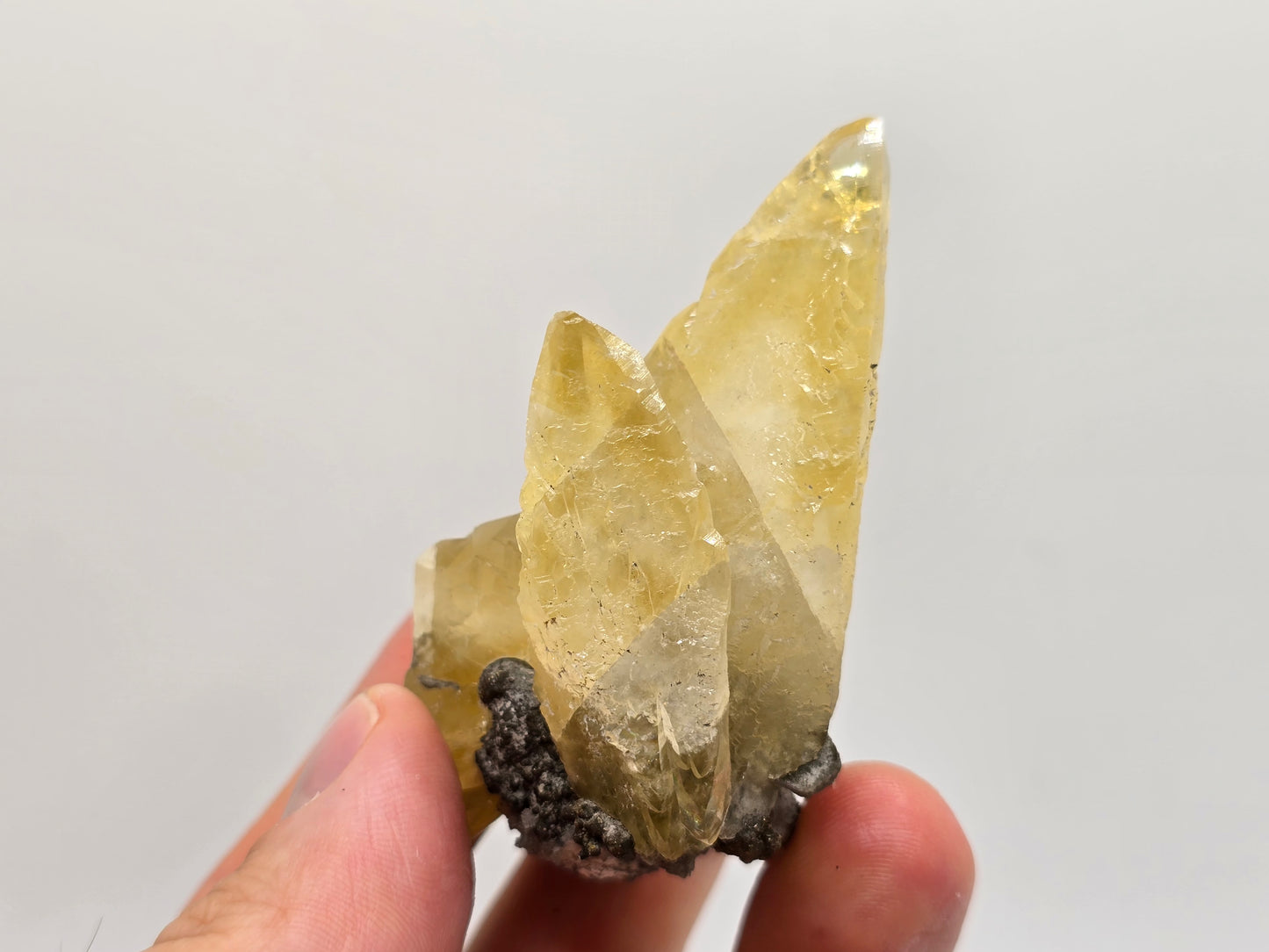 Stand Alone Sweetwater Calcite Cluster on Dolomite with Pyrite|| #96
