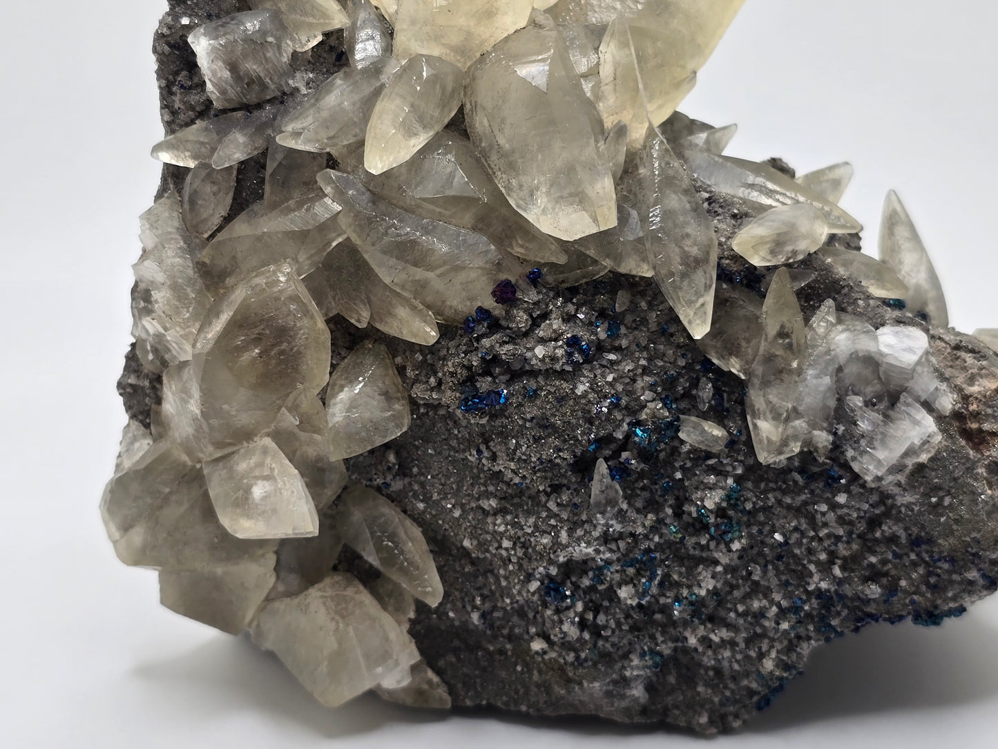 Sweetwater Calcite Cluster with Chalcopyrite and Phantoms || #89