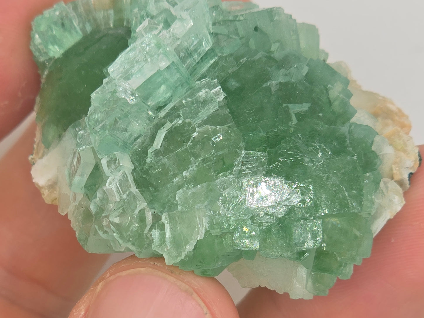 Disco Ball Green Apophyllite Cluster || #107