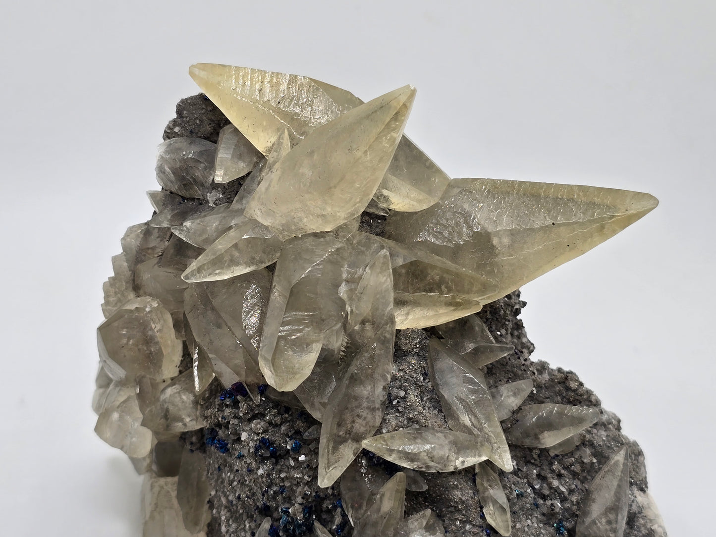 Sweetwater Calcite Cluster with Chalcopyrite and Phantoms || #89