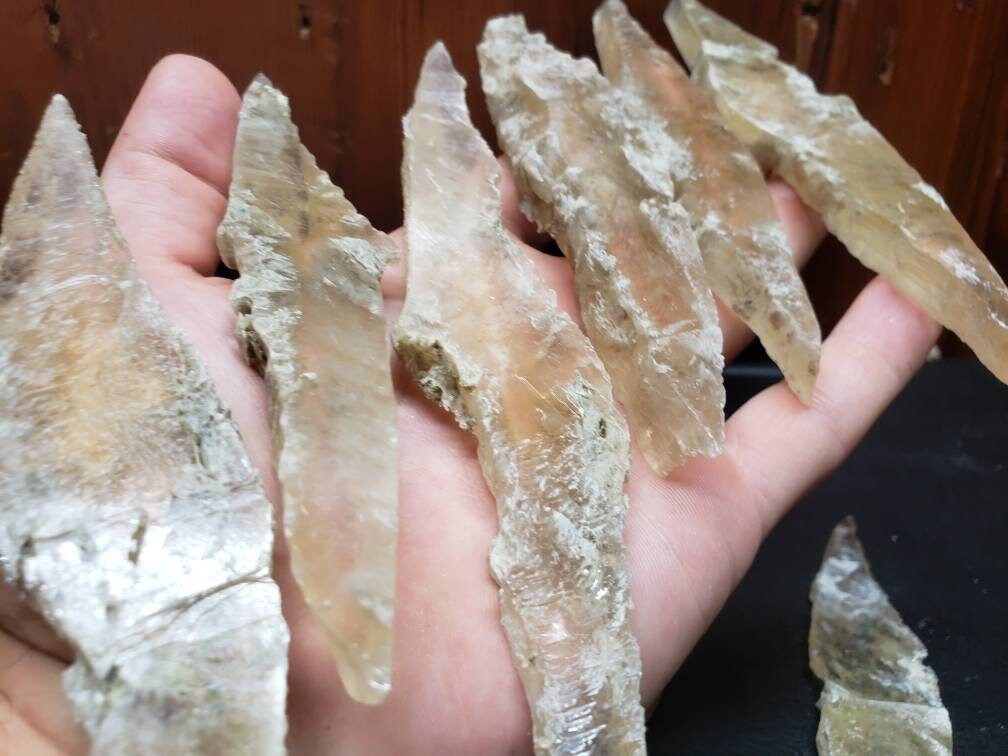 Raw Yellow Selenite Wands, Solar plexus selenite, Utah Selenite Slices