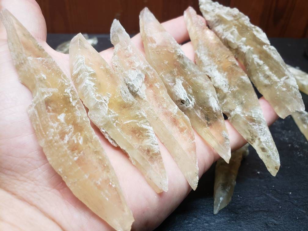 Raw Yellow Selenite Wands, Solar plexus selenite, Utah Selenite Slices