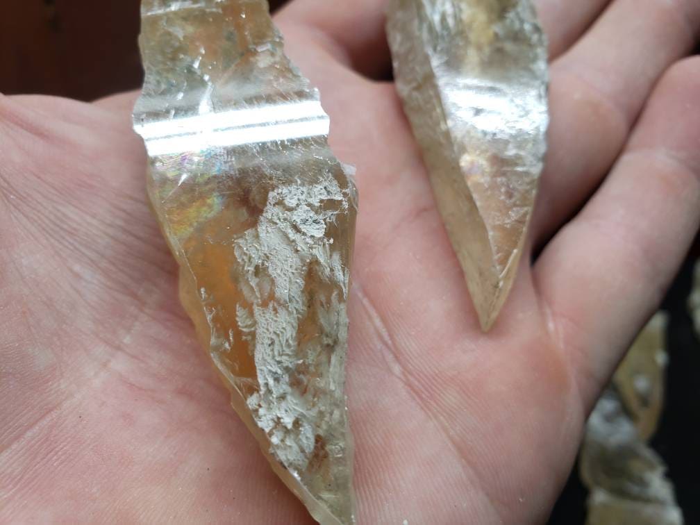 Raw Yellow Selenite Wands, Solar plexus selenite, Utah Selenite Slices