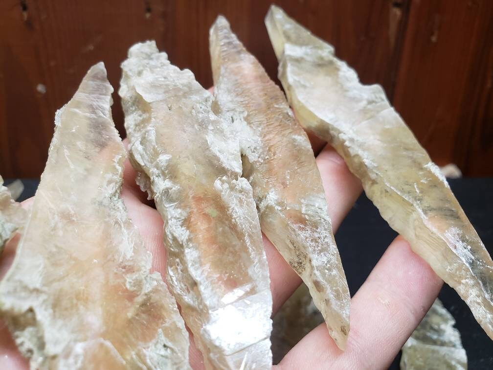 Raw Yellow Selenite Wands, Solar plexus selenite, Utah Selenite Slices