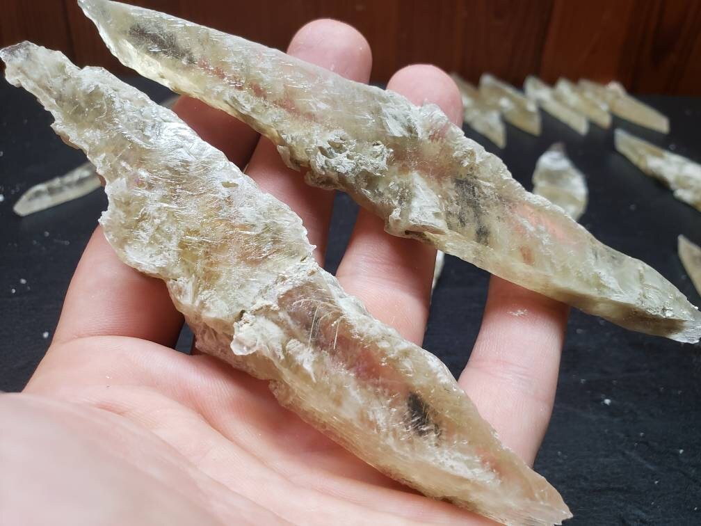 Raw Yellow Selenite Wands, Solar plexus selenite, Utah Selenite Slices