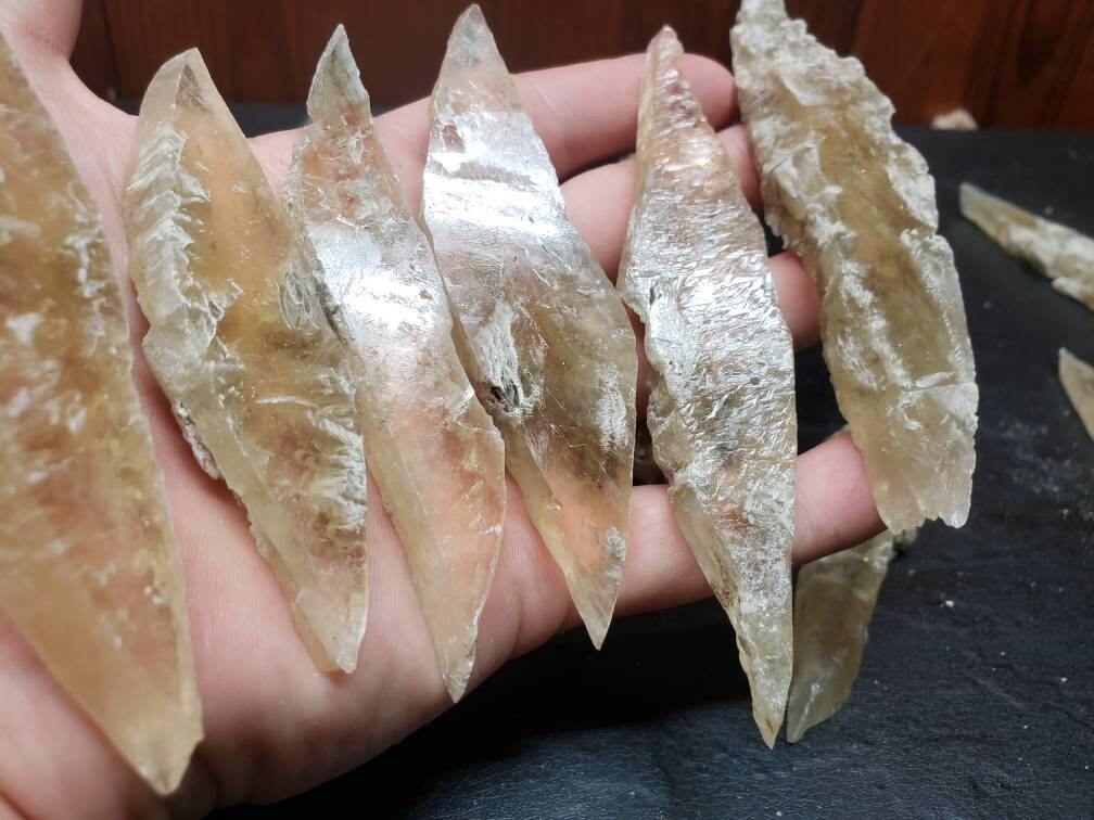 Raw Yellow Selenite Wands, Solar plexus selenite, Utah Selenite Slices