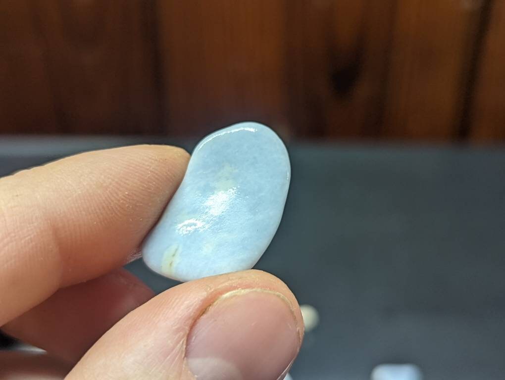 Angelite Tumbled Stone Slices, Angelite Crystal Stone, Angelite Worry Stones  ||Pick your size and amount!!