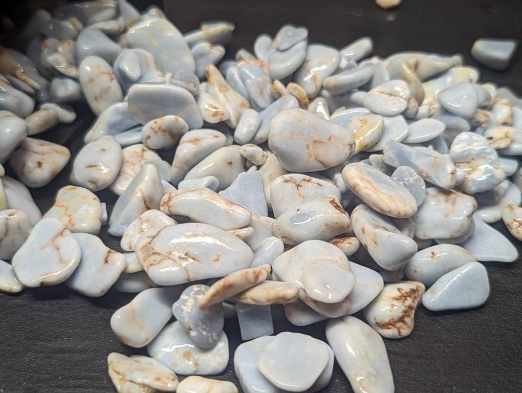 Angelite Tumbled Stone Slices, Angelite Crystal Stone, Angelite Worry Stones  ||Pick your size and amount!!