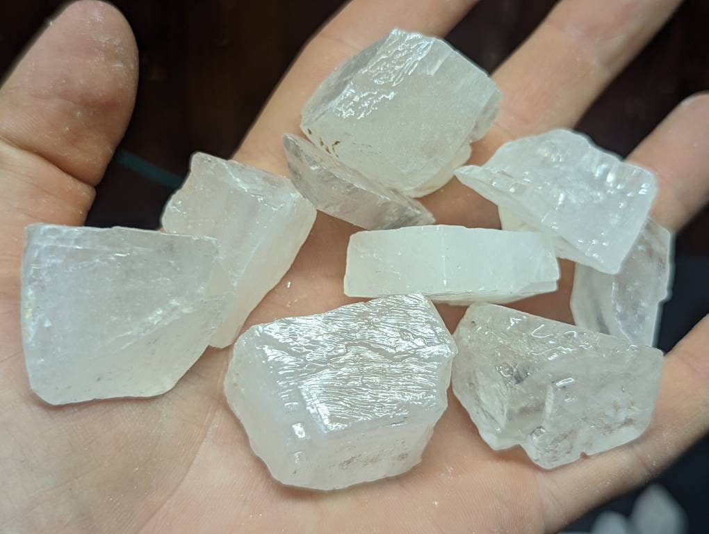 Raw White Calcite Crystal || Rough Clear Calcite Crystal Chunk || Choose Your Size