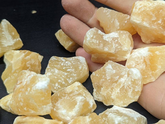 Raw Orange Calcite Crystal || Rough Creamsicle Calcite Chunk ||