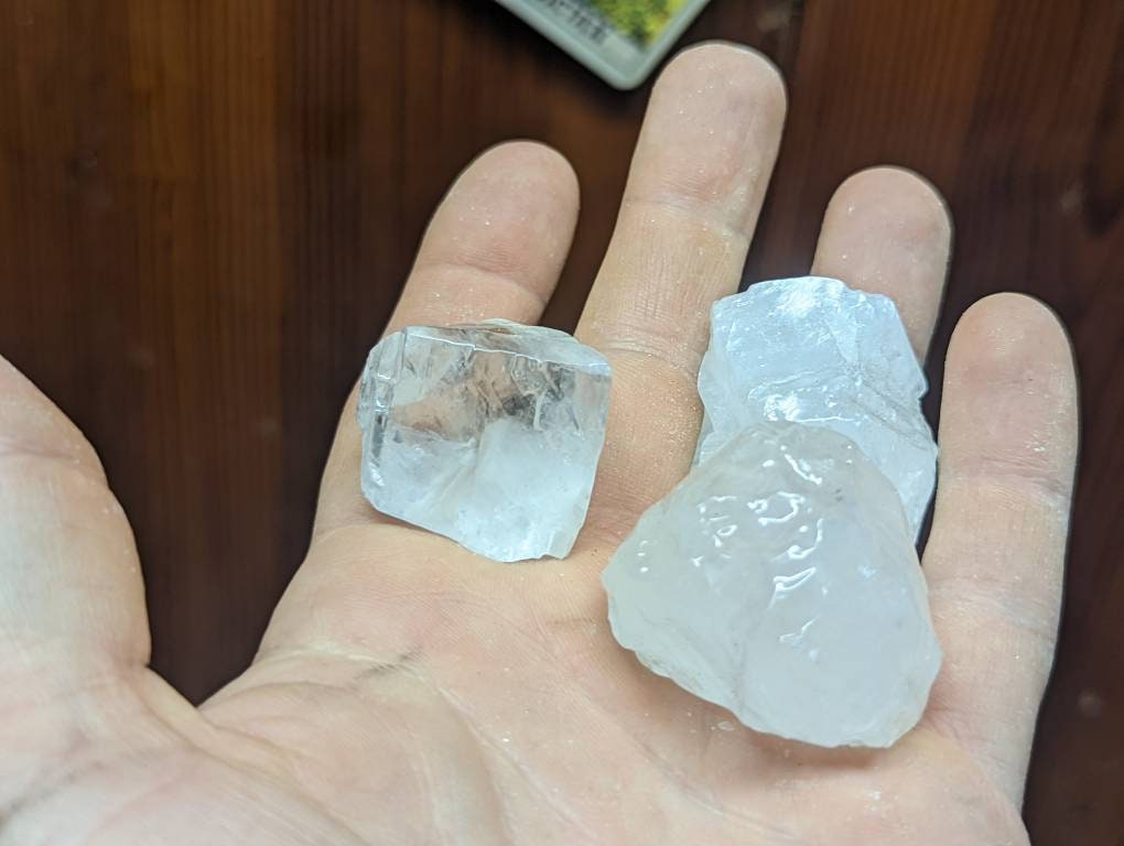 Raw White Calcite Crystal || Rough Clear Calcite Crystal Chunk || Choose Your Size