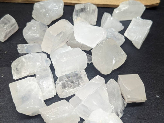 Raw White Calcite Crystal || Rough Clear Calcite Crystal Chunk || Choose Your Size