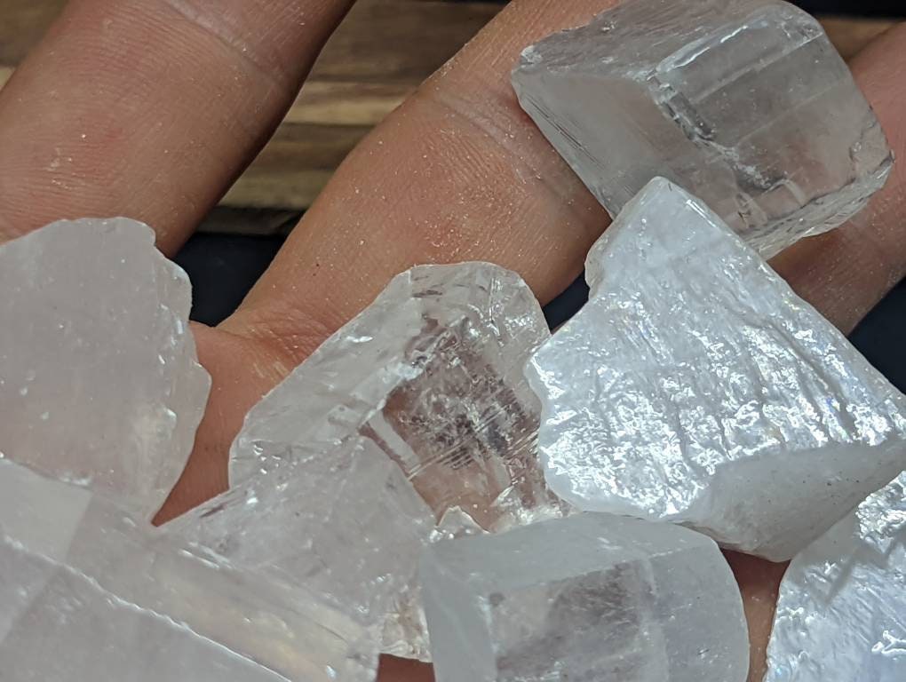 Raw White Calcite Crystal || Rough Clear Calcite Crystal Chunk || Choose Your Size