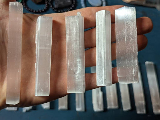 Selenite Wand || Raw Selenite Crystal Wand || White Selenite Crystal Stick || Selenite Wands || Pick Your Size || 1-13 inches